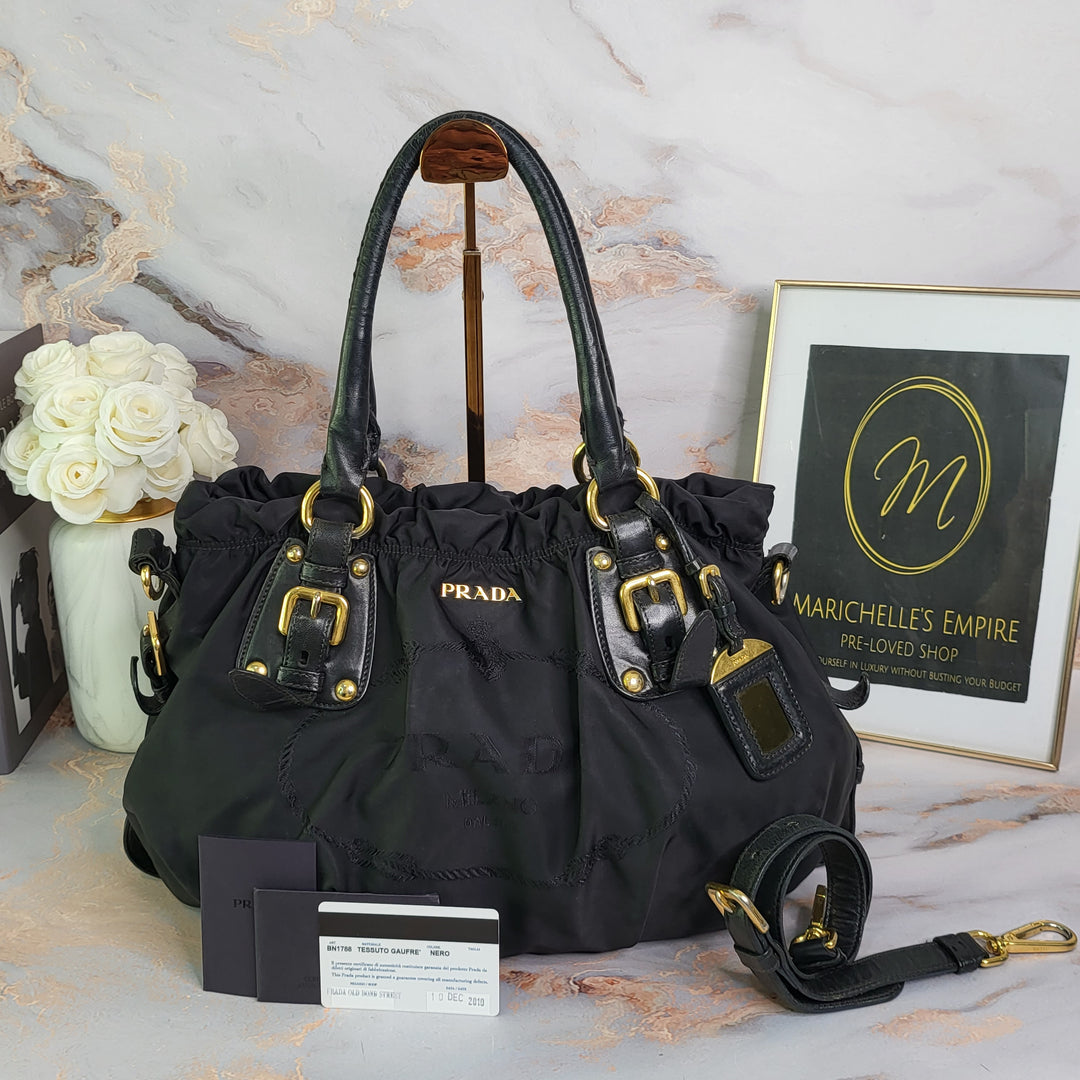 Prada Tessuto Gaufre Two-Way Bag – Marichelle's Empire