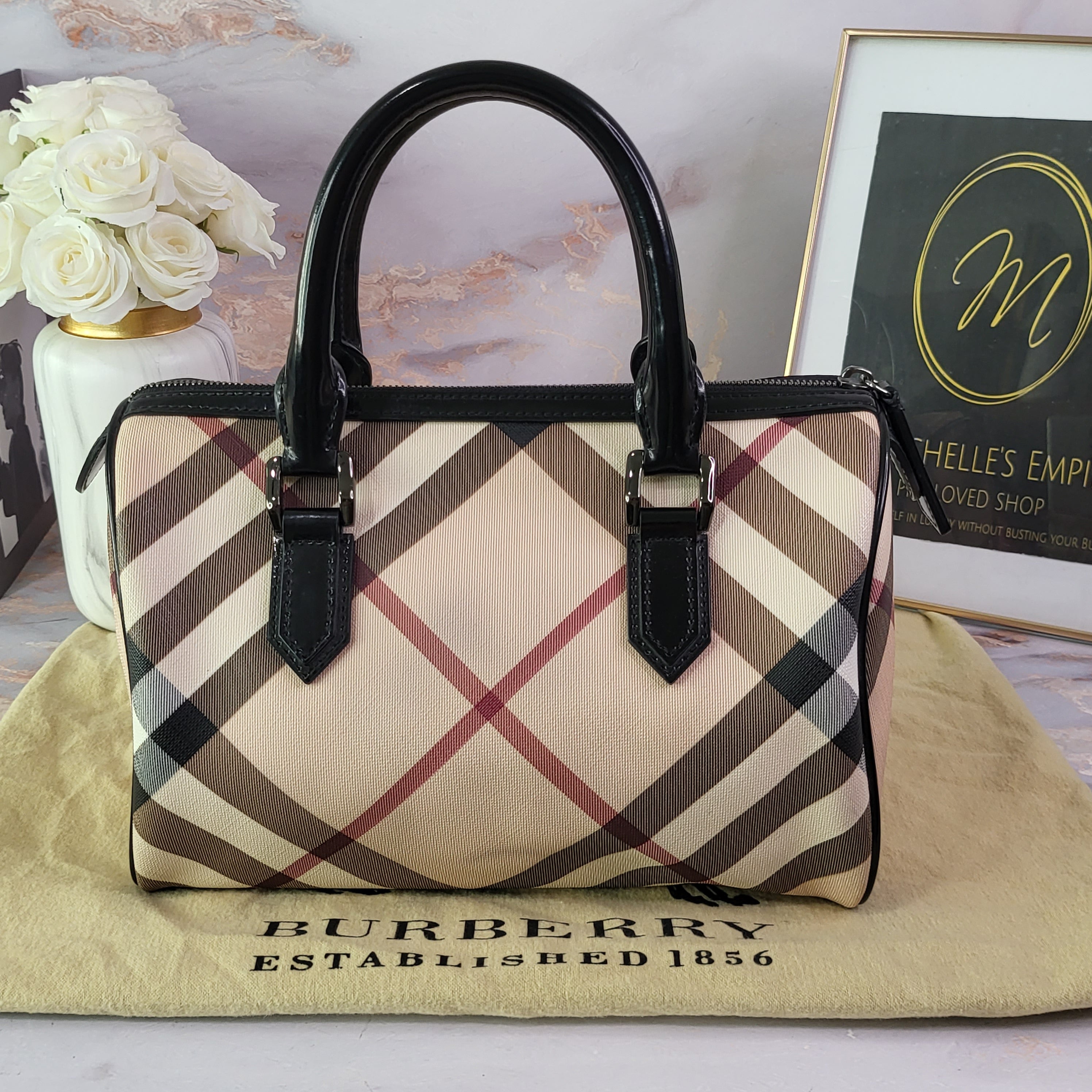 Burberry boston bag sale