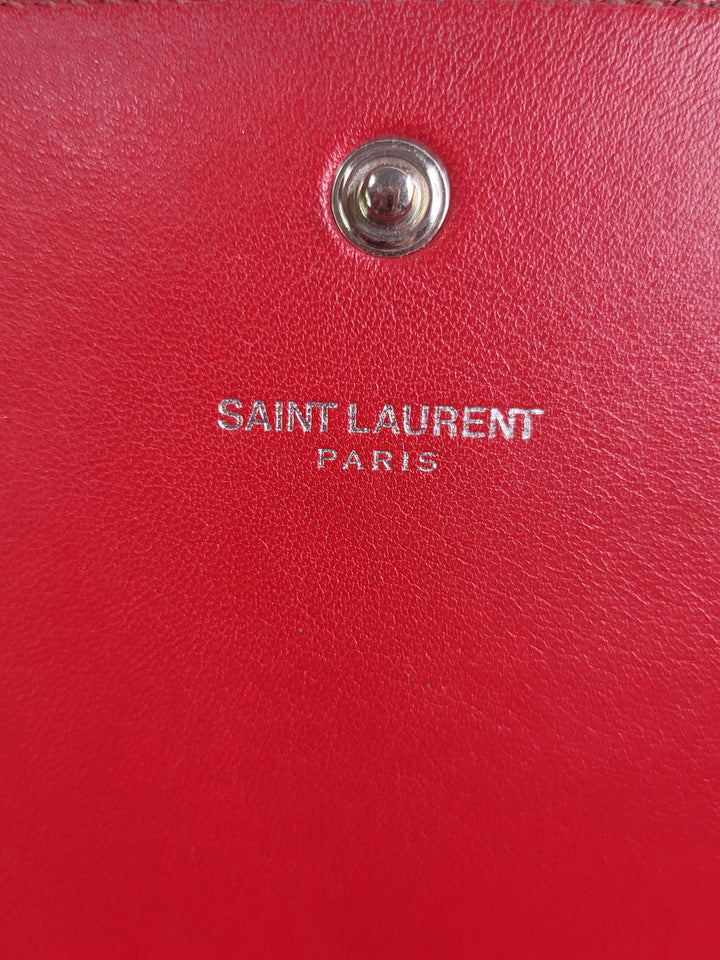 Saint Laurent Croc Leather Chain Bag