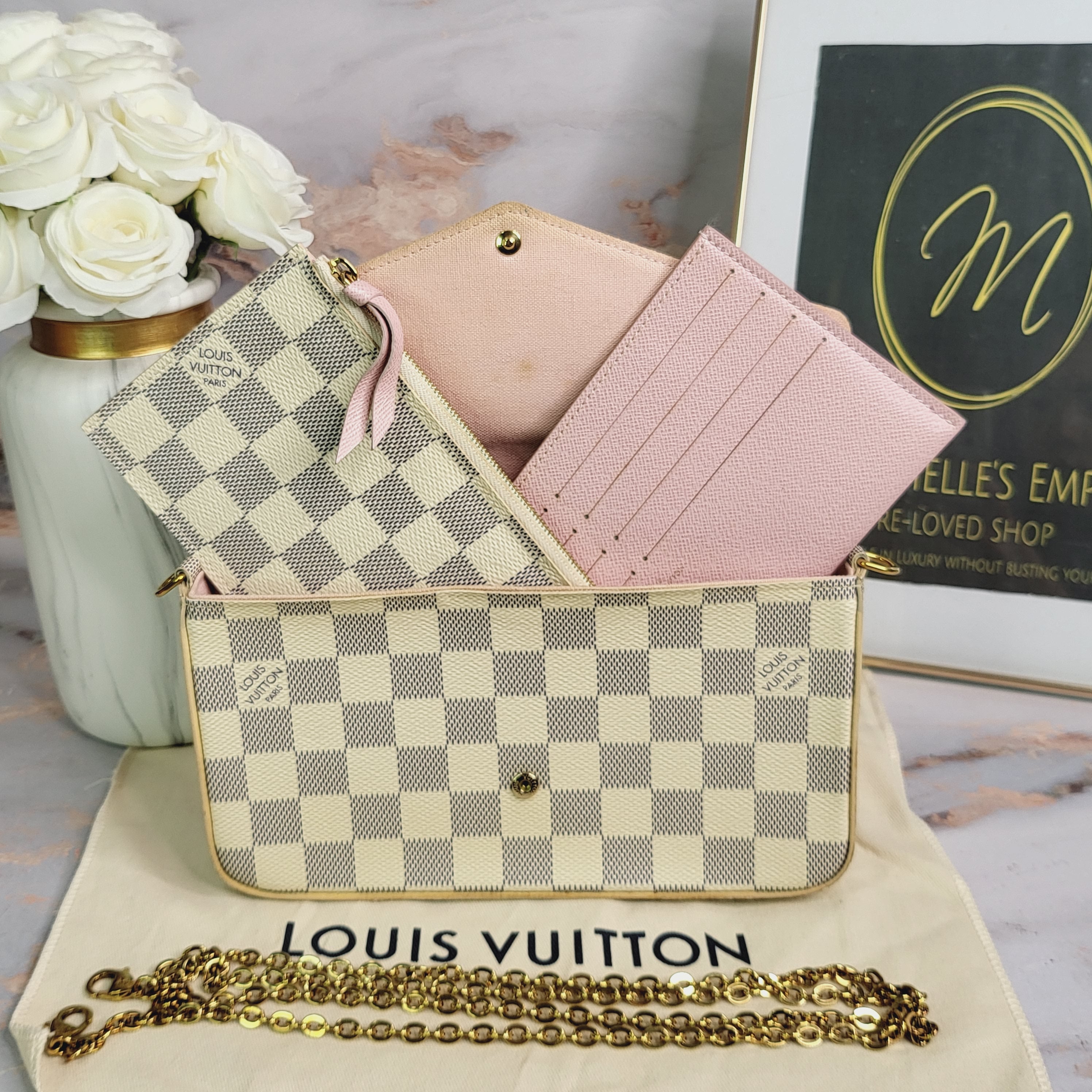 Louis Vuitton Damier Azur Pochette Felicie – Marichelle's Empire