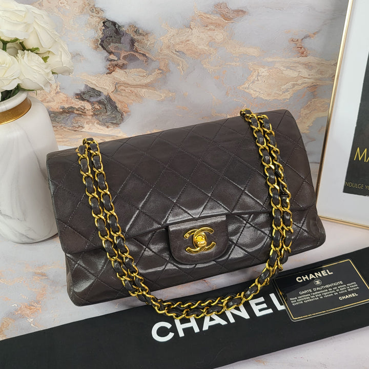 Chanel Lambskin Medium Double Flap 24k Gold-Plated Hardware