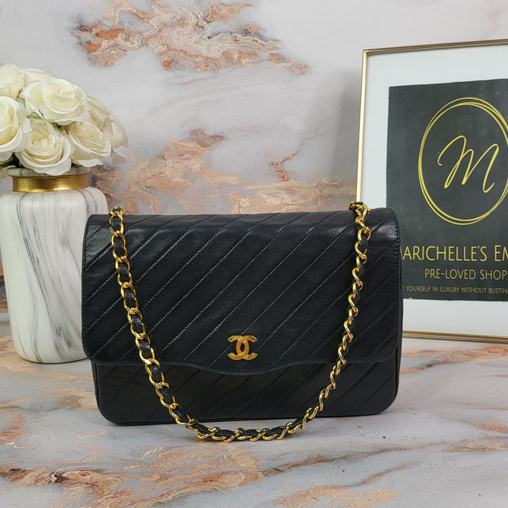 Chanel Lambskin Chevron Single Flap Bag