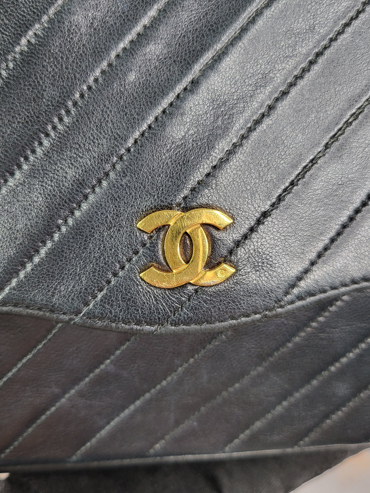 Chanel Lambskin Chevron Single Flap Bag