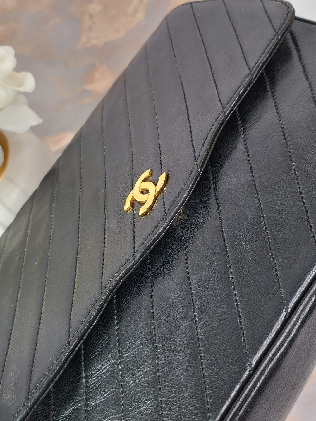 Chanel Lambskin Chevron Single Flap Bag