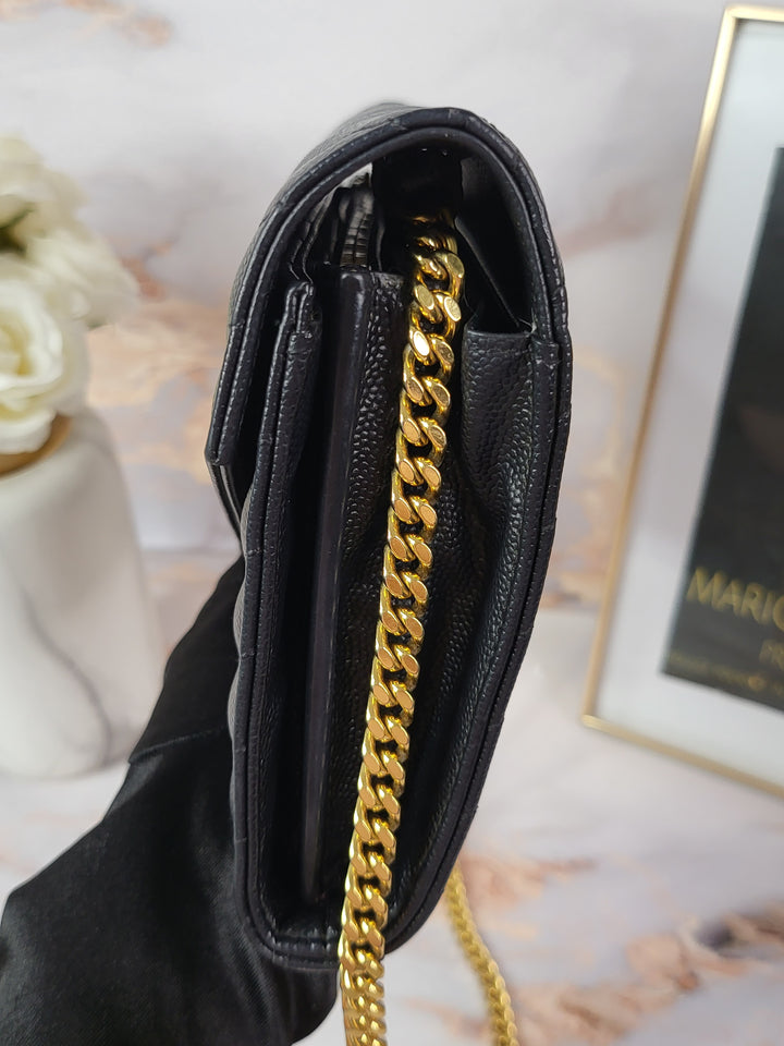 Saint Laurent Grained Cassandre Chain Bag