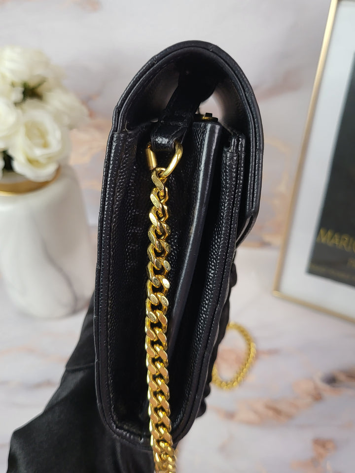 Saint Laurent Grained Cassandre Chain Bag