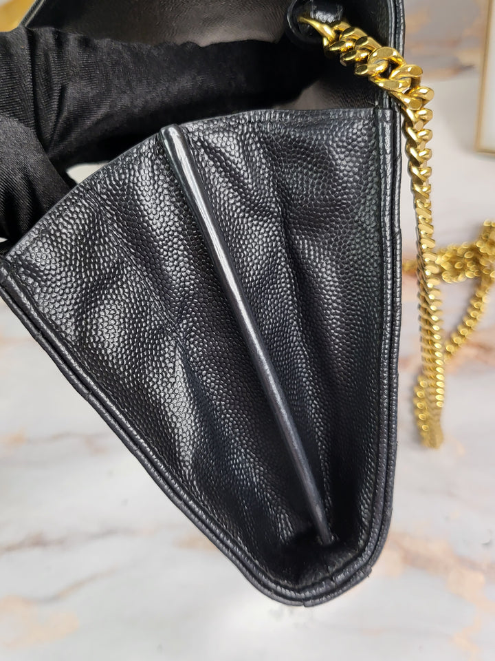 Saint Laurent Grained Cassandre Chain Bag