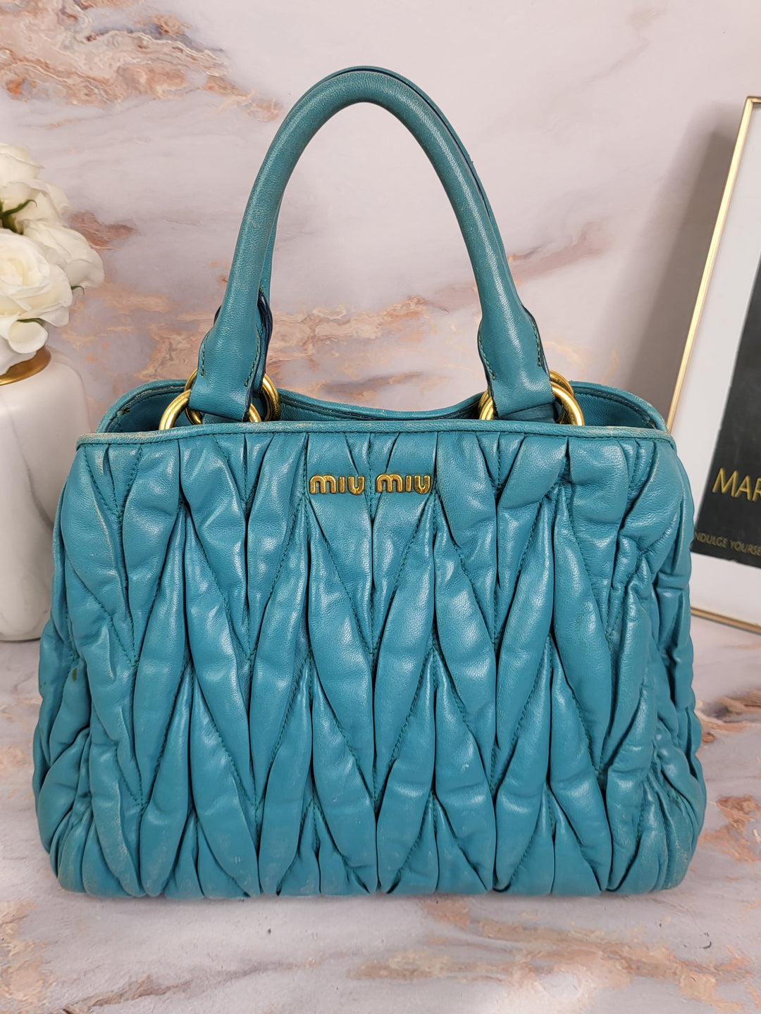 Miu Miu Matelasse Nappa Tote Bag