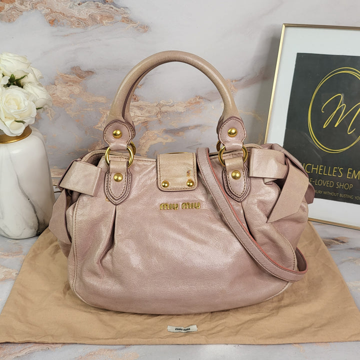 Miu Miu Vitello Pink Tote Bag