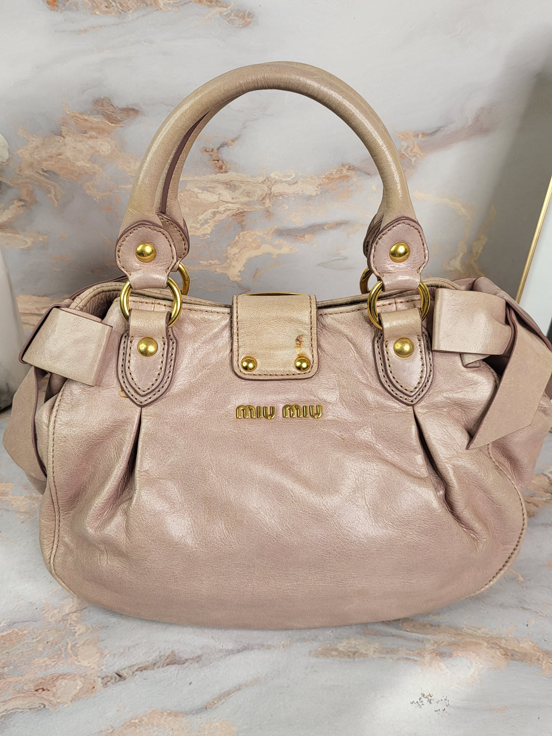 Miu Miu Vitello Pink Tote Bag