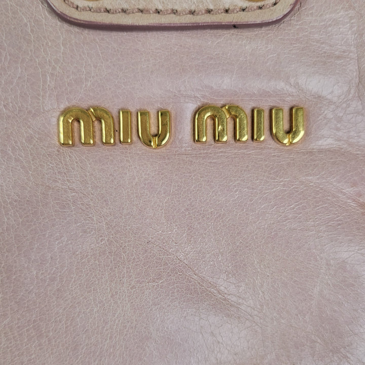 Miu Miu Vitello Pink Tote Bag