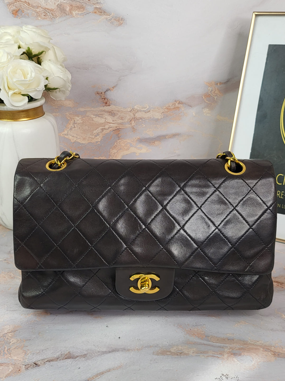 Chanel Lambskin Medium Double Flap 24k Gold-Plated Hardware