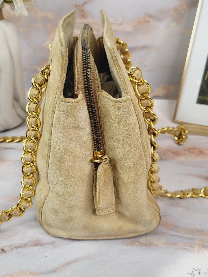 Prada Vintage Suede Camoscio Chain Bag