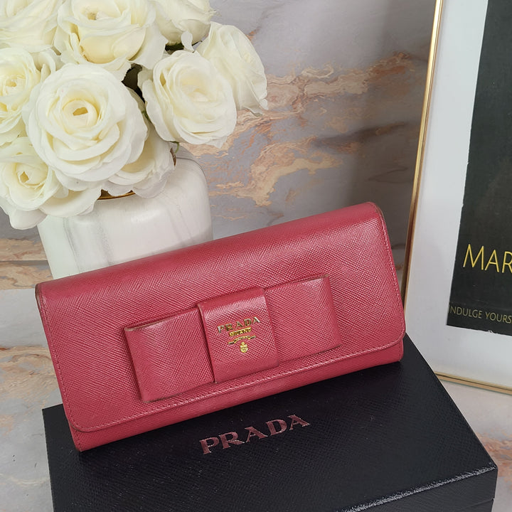 Prada Saffiano Bow Wallet