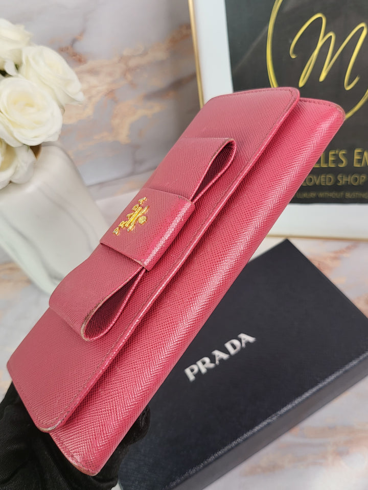 Prada Saffiano Bow Wallet