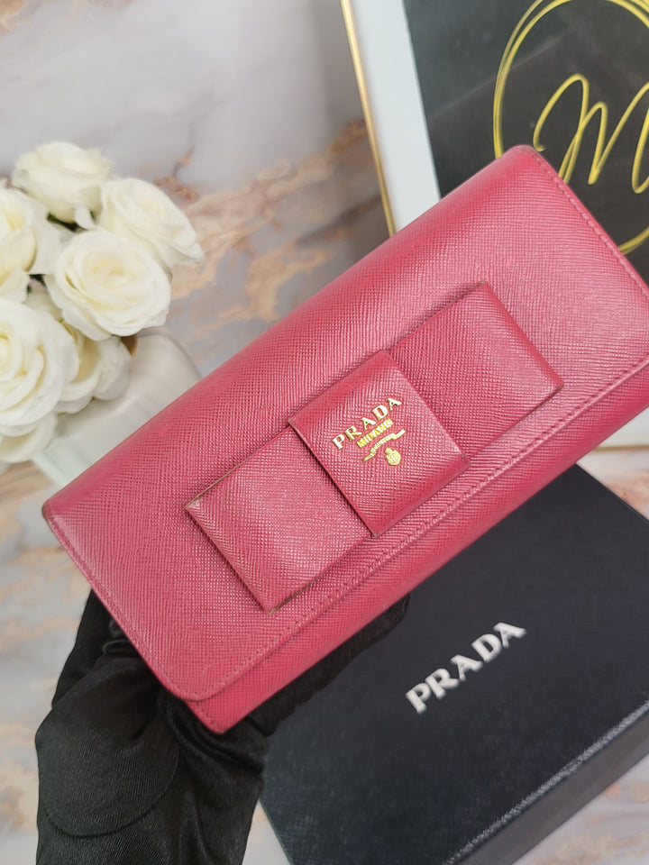 Prada Saffiano Bow Wallet