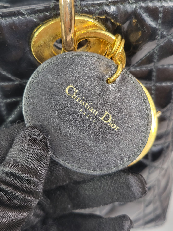 Christian Dior Patent Leather Medium Lady Dior