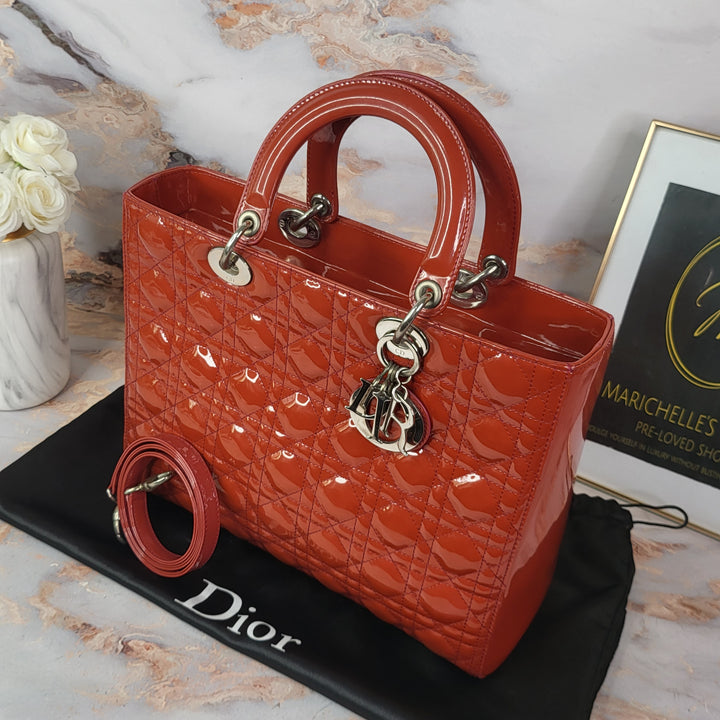 Christian Dior Patent Large Lady Dior