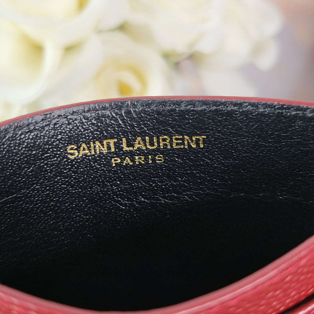 Saint Laurent Textured Leather Card Holder