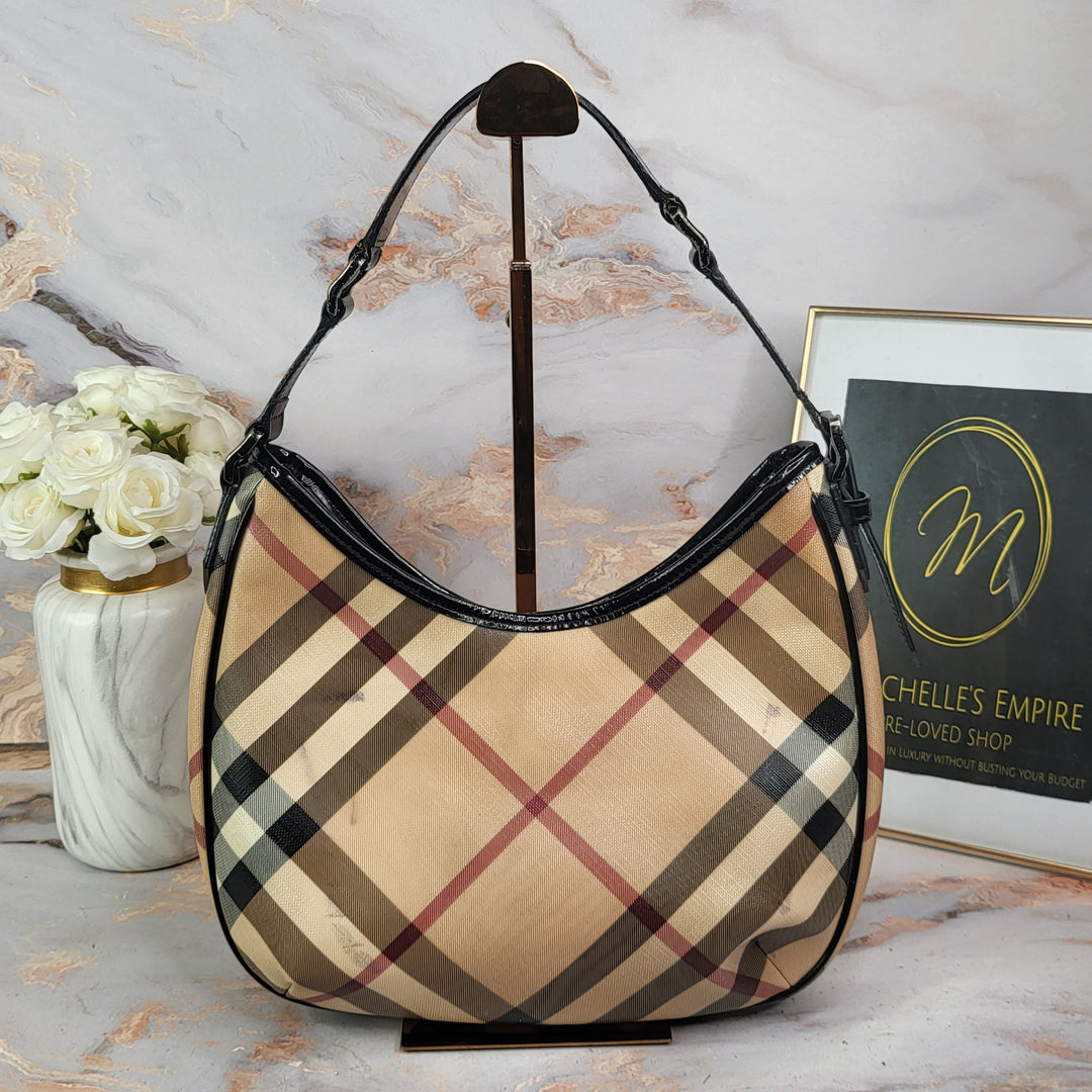 Burberry Nova Check Hobo Bag