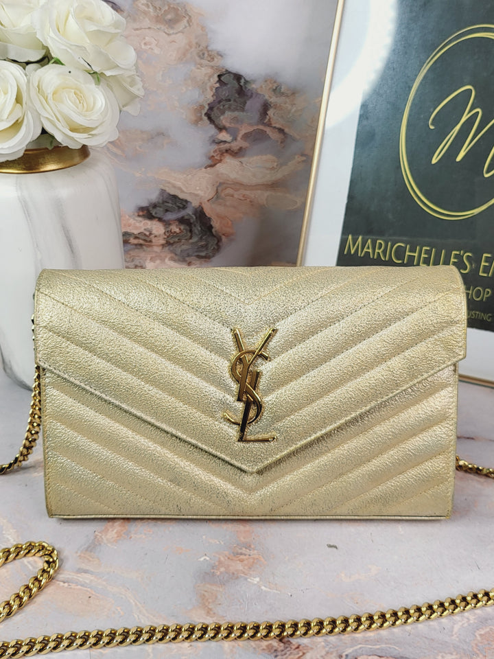 Saint Laurent Metallic Gold Envelope