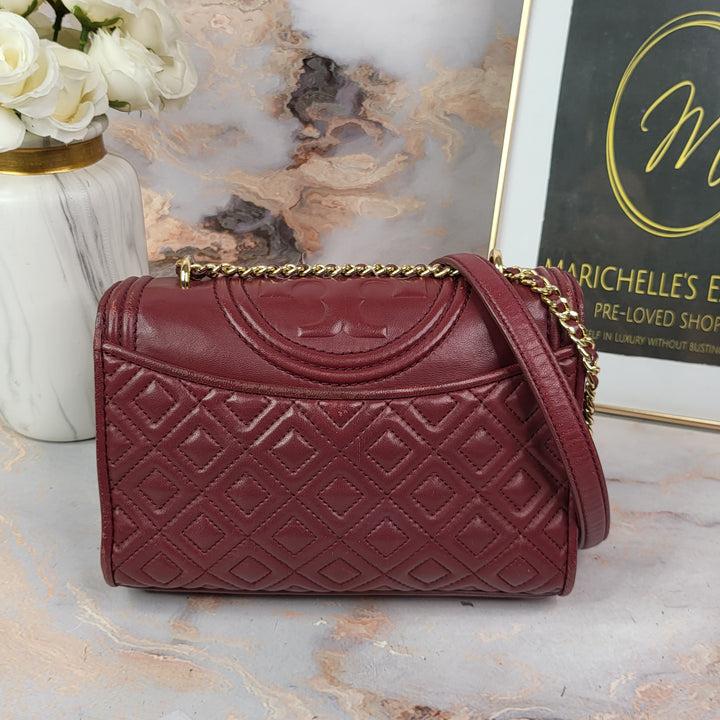 Tory Burch Maroon Fleming Bag