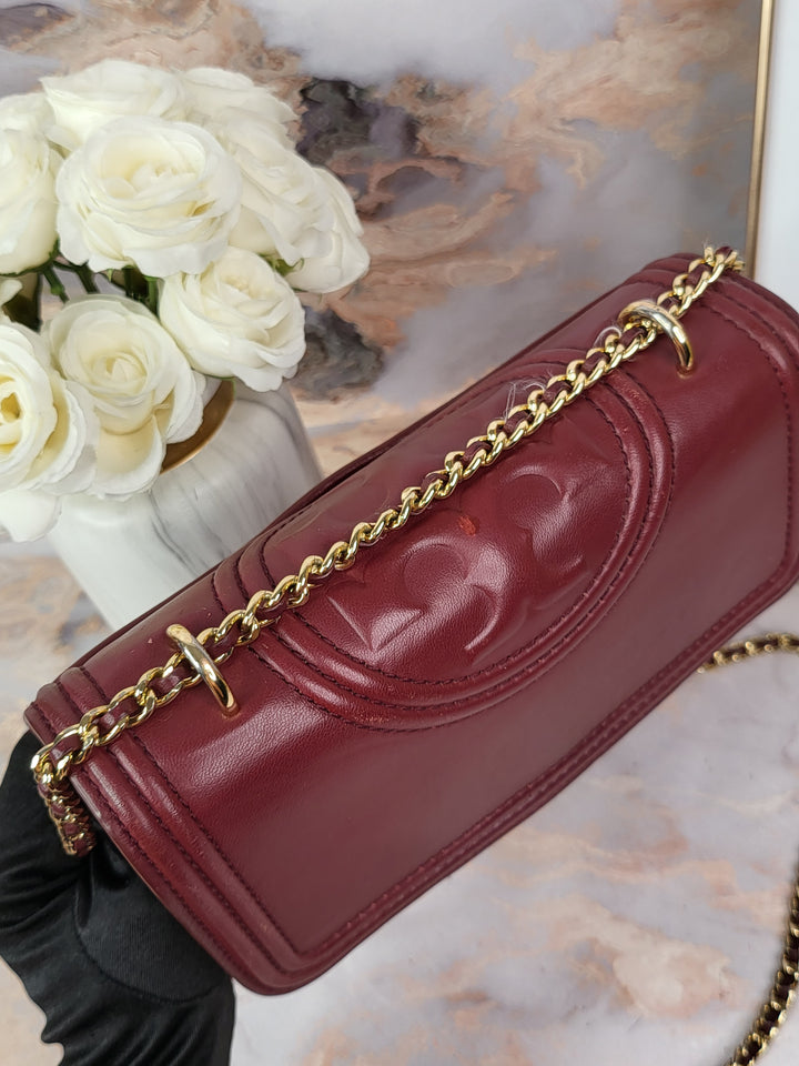 Tory Burch Maroon Fleming Bag