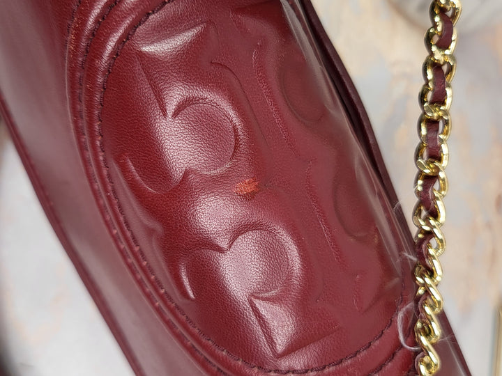 Tory Burch Maroon Fleming Bag