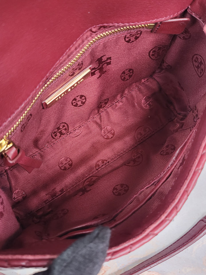 Tory Burch Maroon Fleming Bag