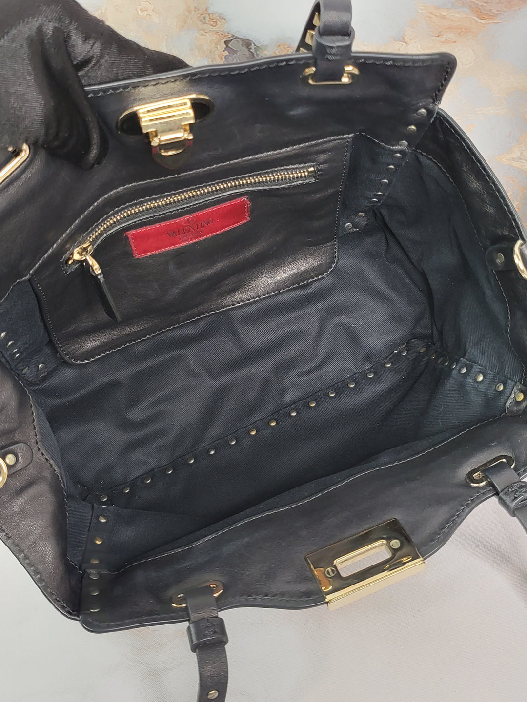 Valentino Leather Rockstud Satchel