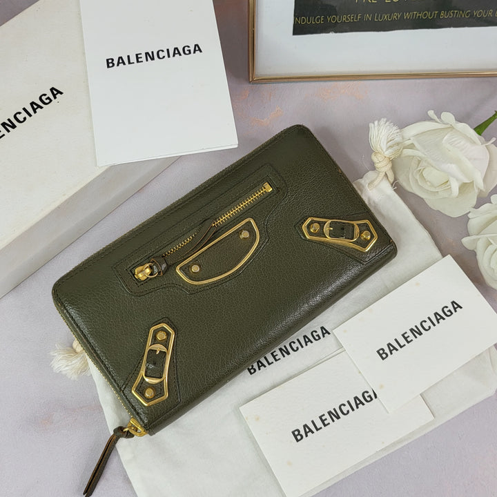 Balenciaga Calfskin Zippy Wallet