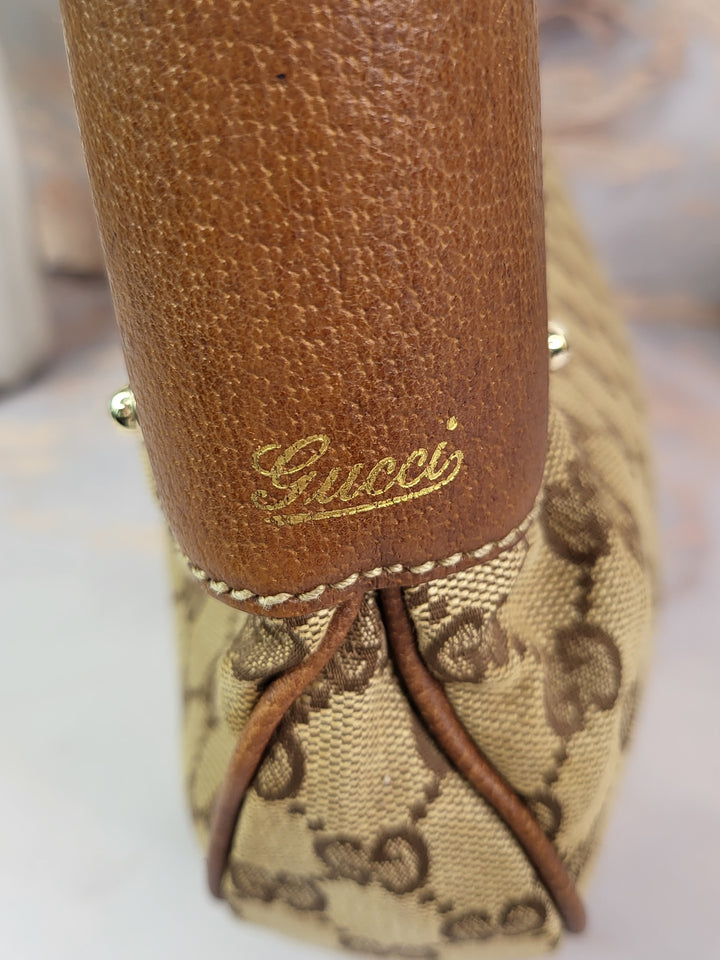 Gucci Monogram Bamboo Ring Hobo Bag