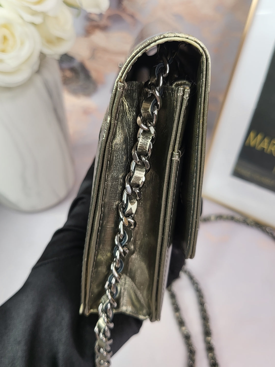 Chanel Metallic Wallet On Chain