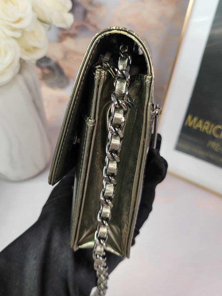 Chanel Metallic Wallet On Chain