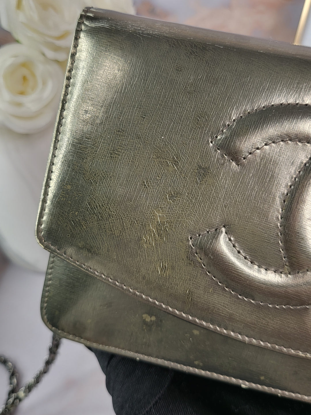 Chanel Metallic Wallet On Chain