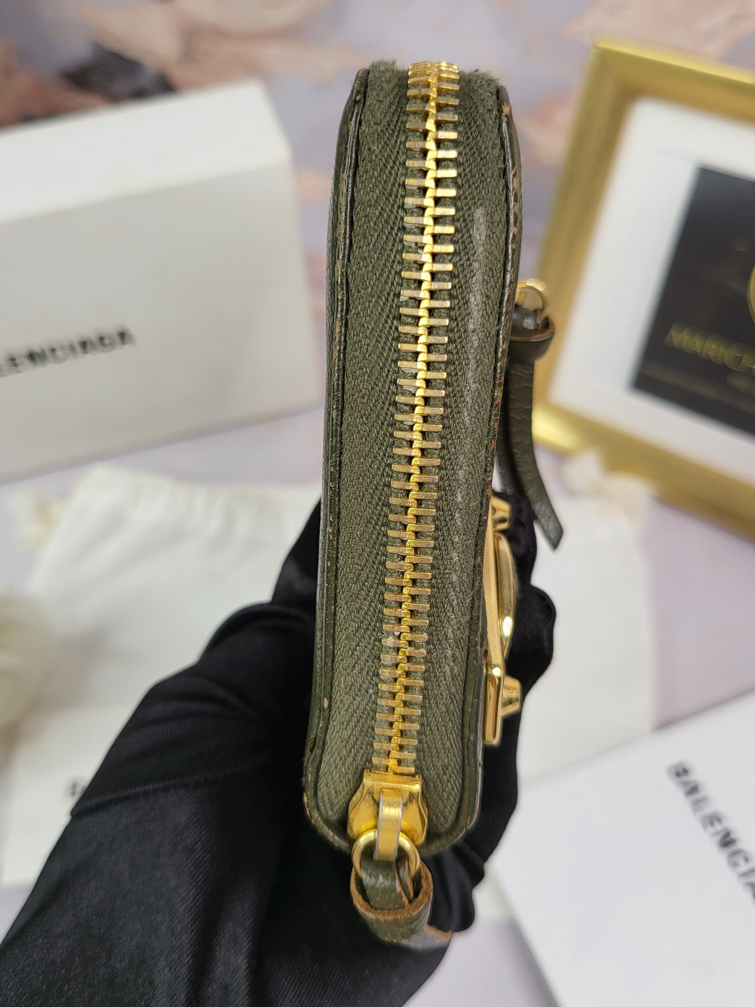 Balenciaga Calfskin Zippy Wallet