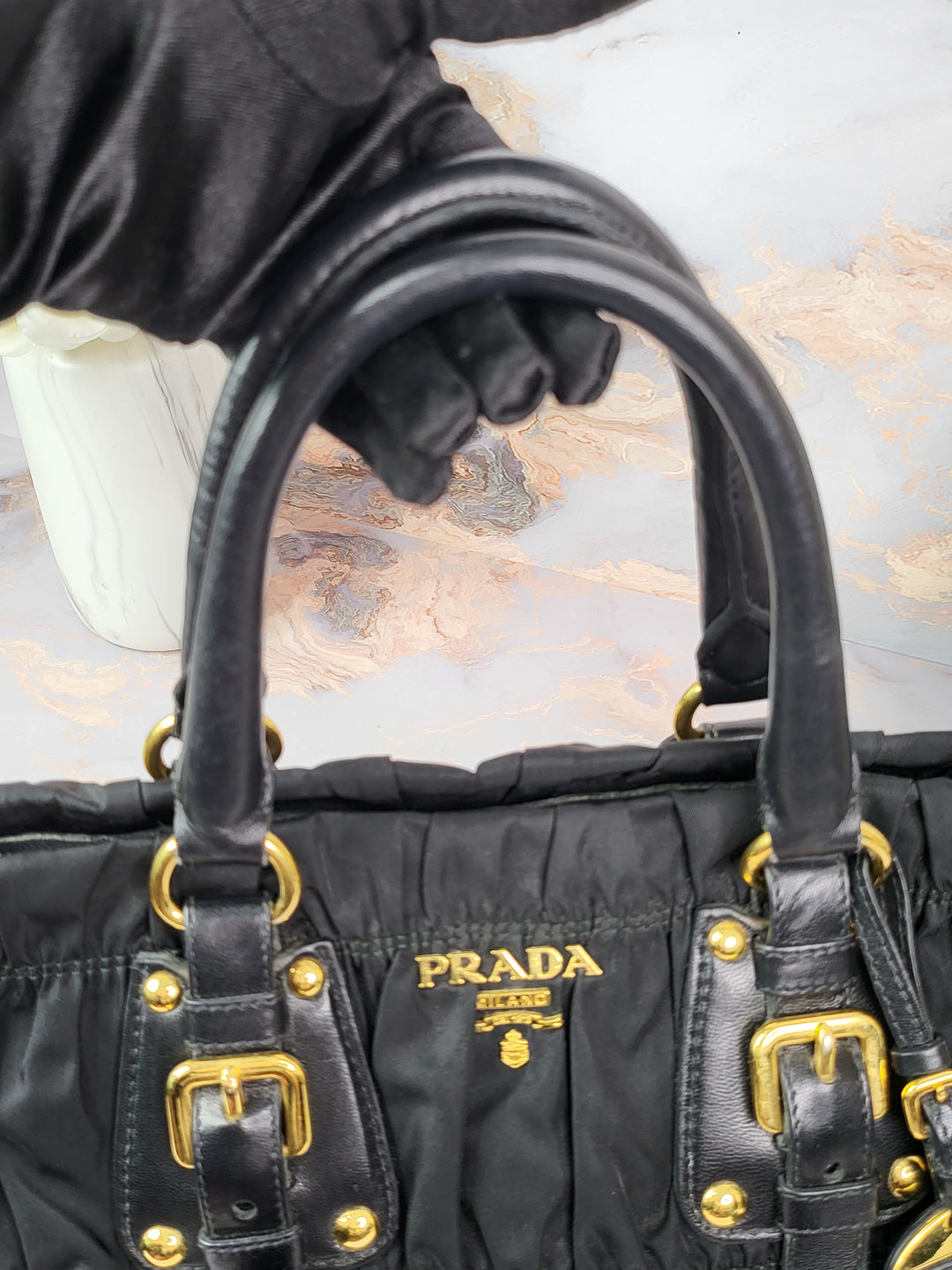 Prada Tessuto Gauffre Tote Bag