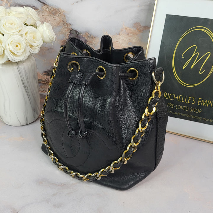 Chanel Vintage Caviar Timeless Bucket Bag