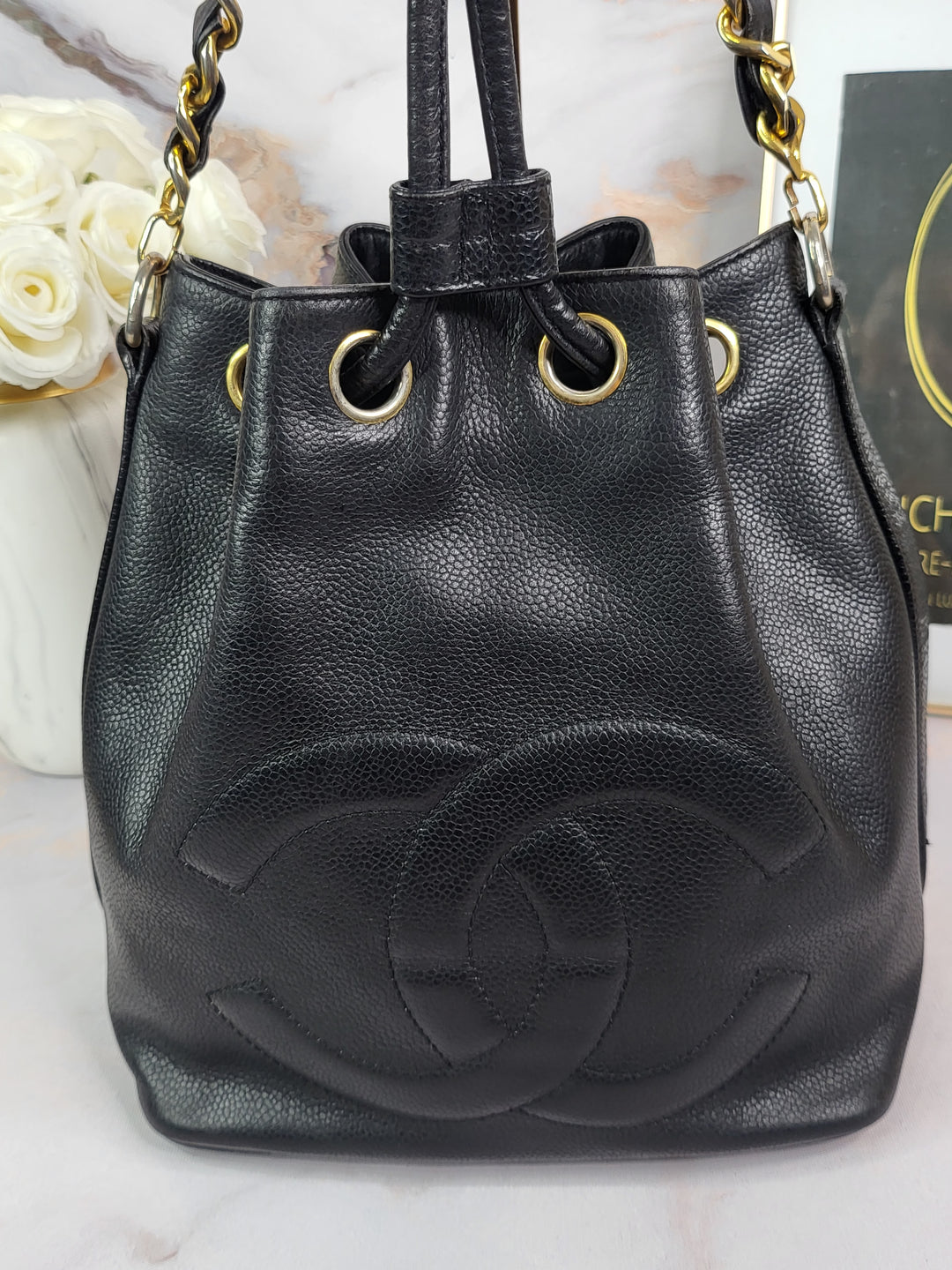 Chanel Vintage Caviar Timeless Bucket Bag