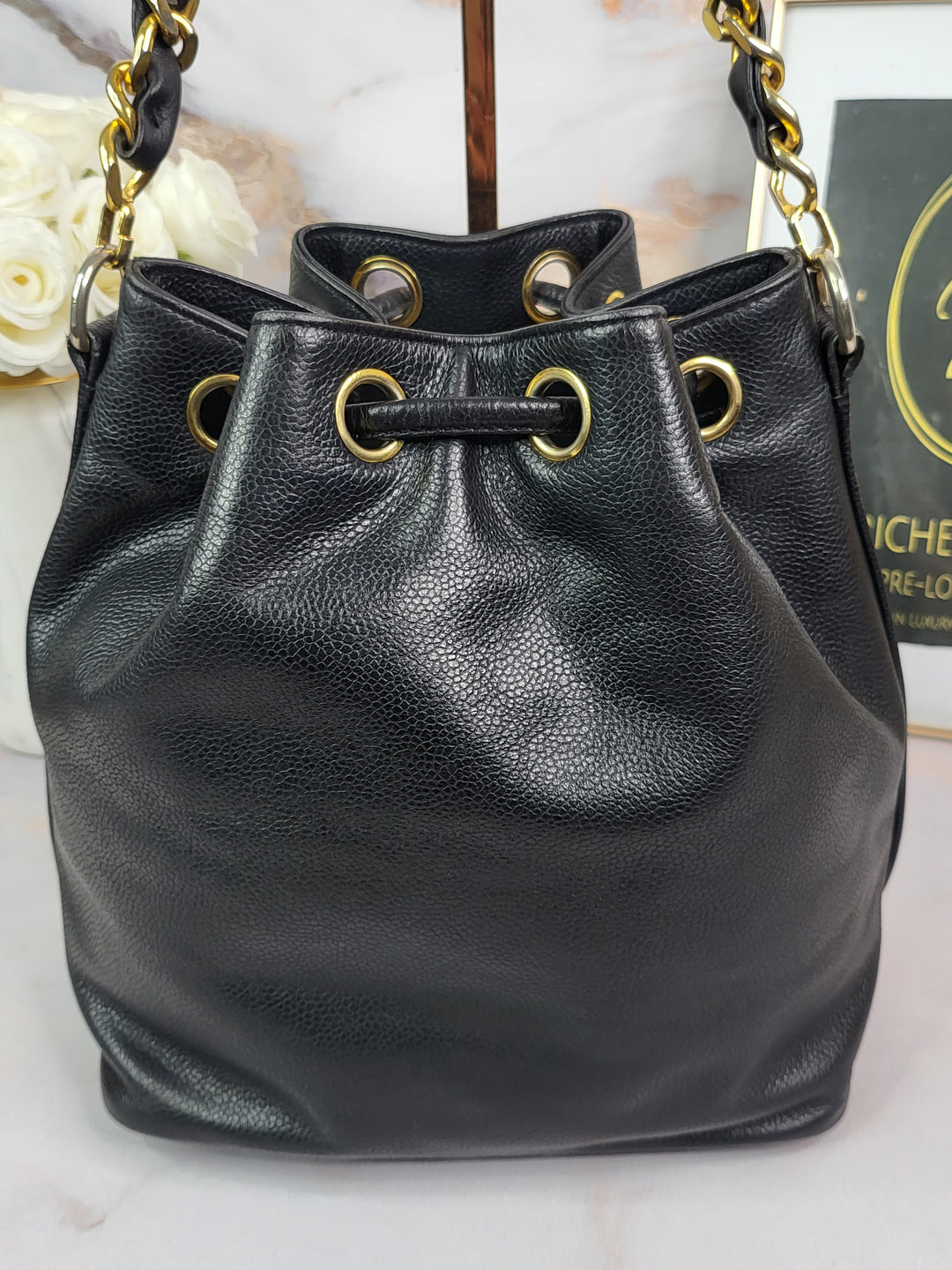 Chanel Vintage Caviar Timeless Bucket Bag