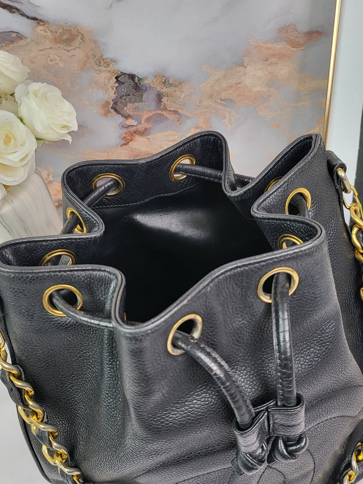 Chanel Vintage Caviar Timeless Bucket Bag