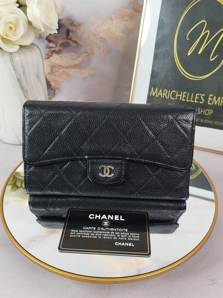 Chanel Caviar Long Flap Wallet