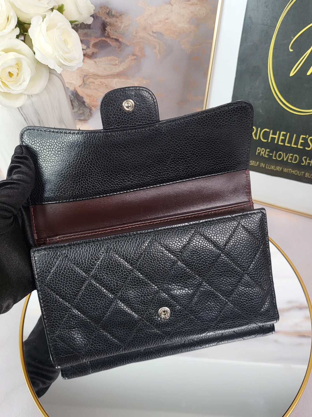 Chanel Caviar Long Flap Wallet