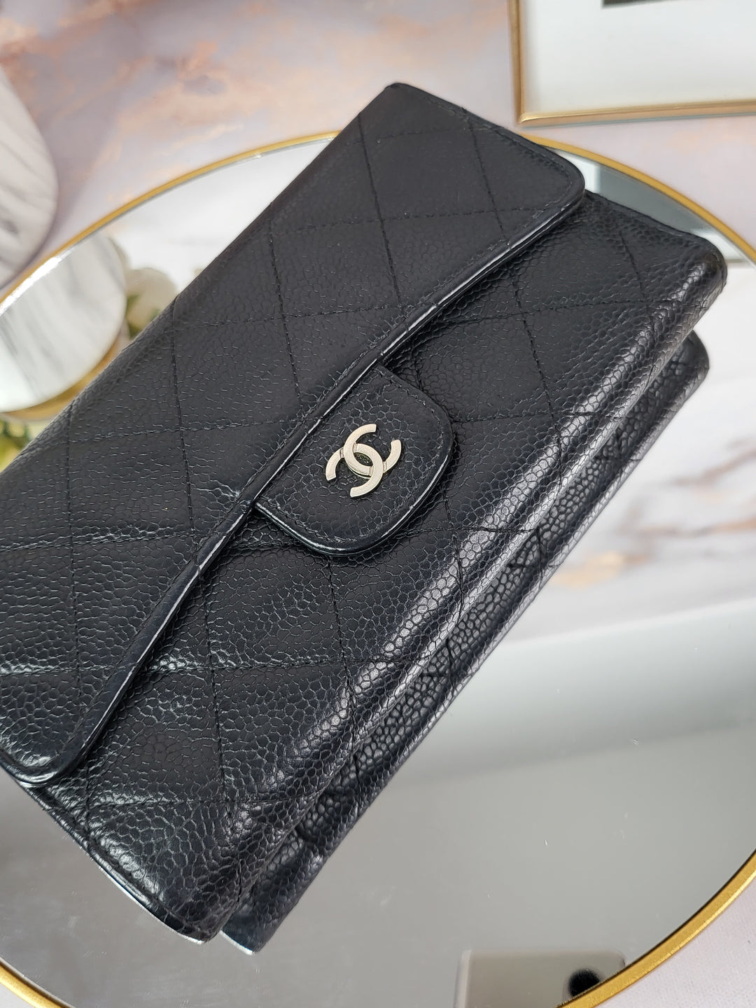 Chanel Caviar Long Flap Wallet