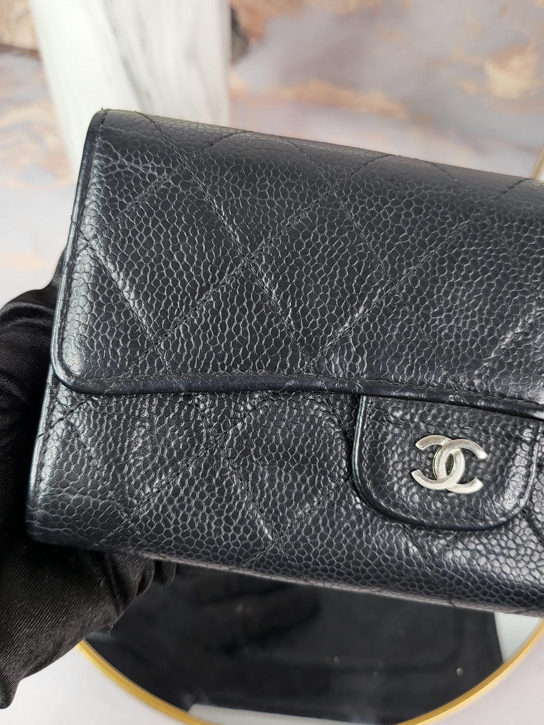 Chanel Caviar Long Flap Wallet