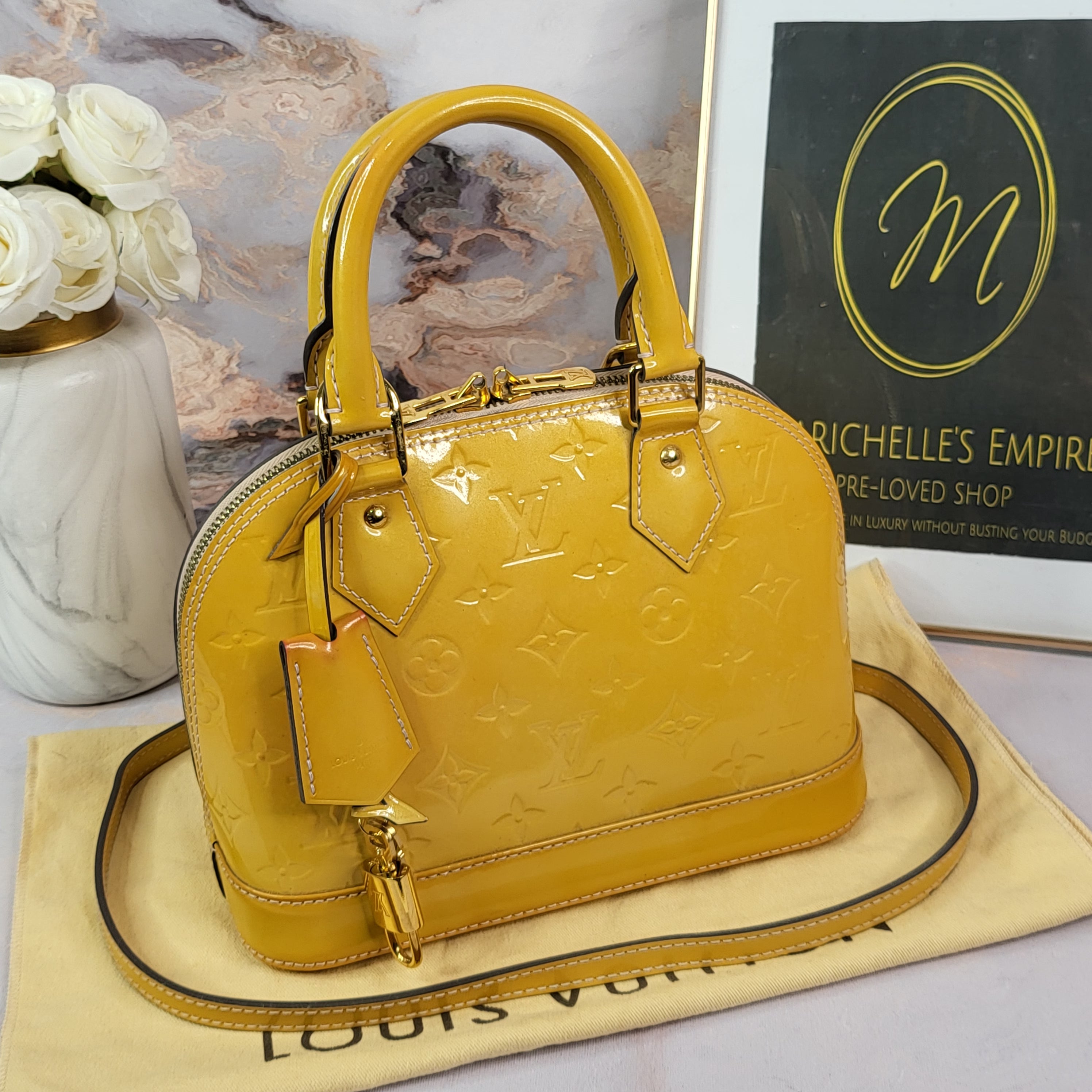 Louis Vuitton Alma BB Yellow Patent