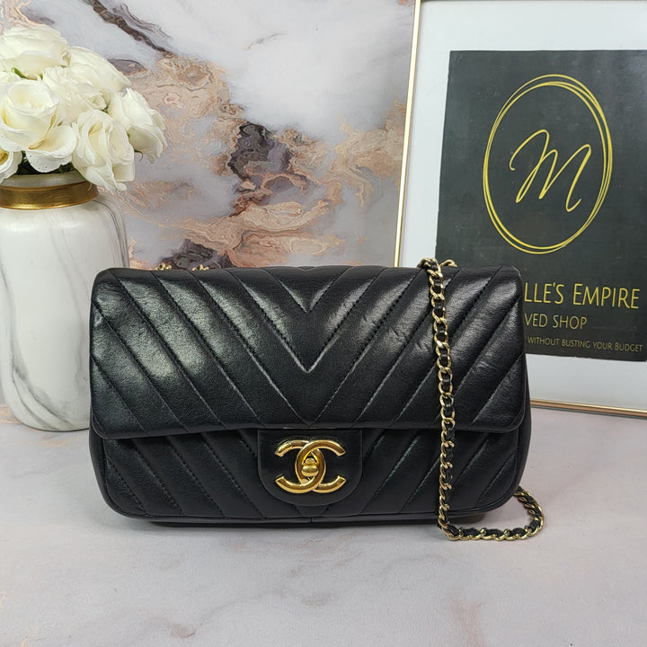 Chanel Lambskin Chevron Single Flap