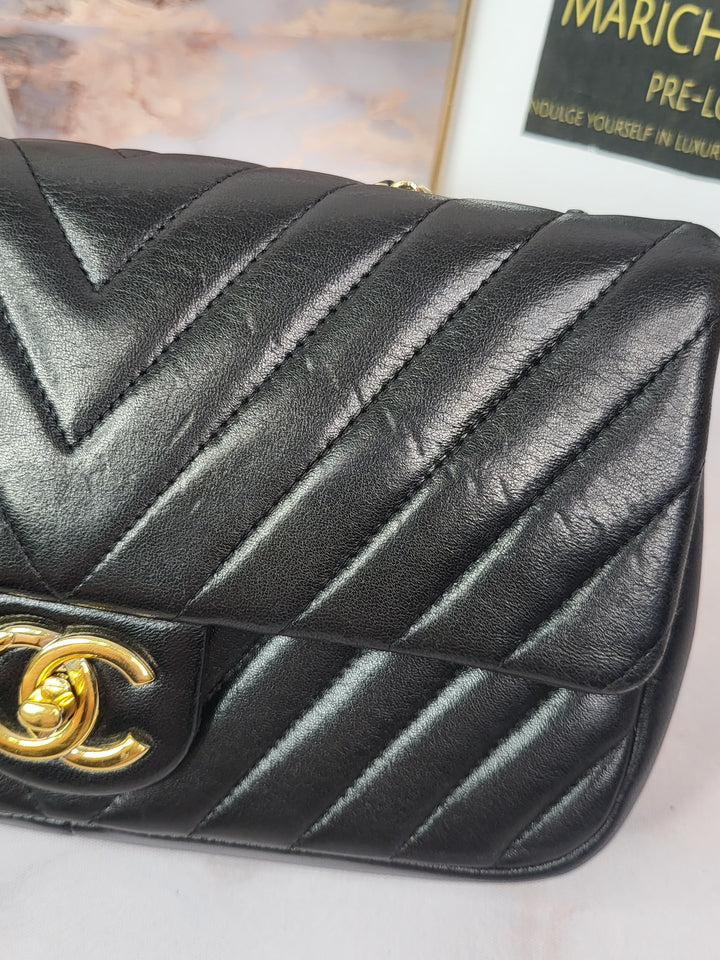 Chanel Lambskin Chevron Single Flap