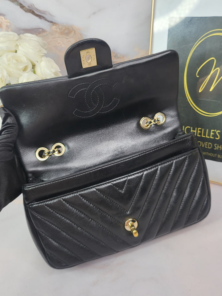 Chanel Lambskin Chevron Single Flap