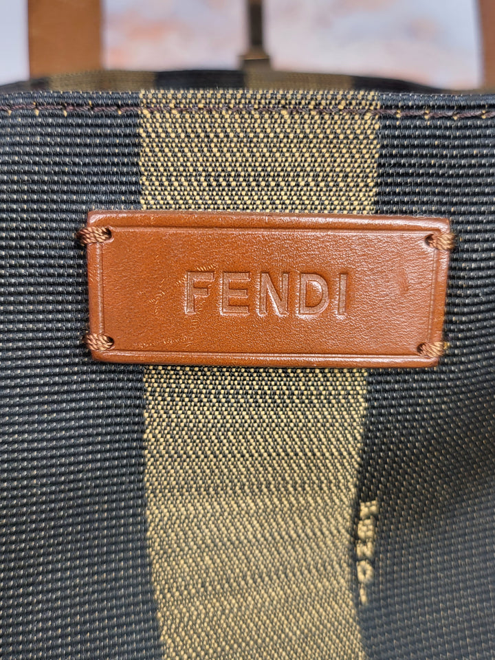 Fendi Pequin Shopping Tote Bag